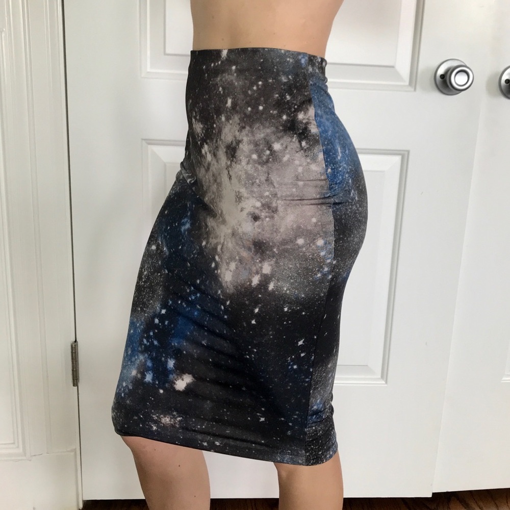 Galaxy pencil skirt